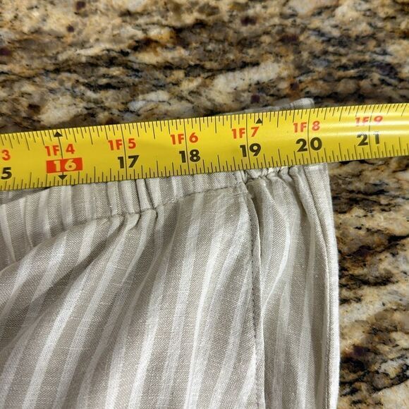 Eileen Fisher Hemp Organic Cotton Tapered Leg Two Tone Beige Pants Size M - Picture 8 of 10